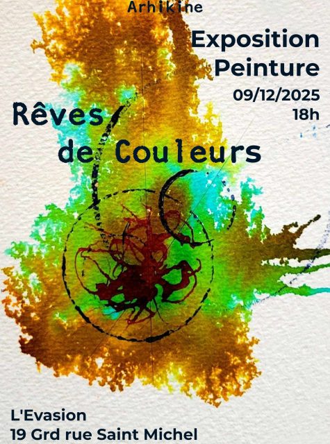 C'est avec plaisir que j'annonce ma prochaine exposition ! Ce sera à Toulouse, le 9 décembre prochain. 
Rendez vous au super bar l'Evasion, au 19 Grande rue Saint Michel. 
L'exposition à pour titre "Rêves de Couleurs", et rassemble mes expérimetations sur l'alliance entre l'encre et la peinture. 

#savethedate #expositionartiste #expositiontoulouse #barevasion #artabstrait_contemporain #artabastrait