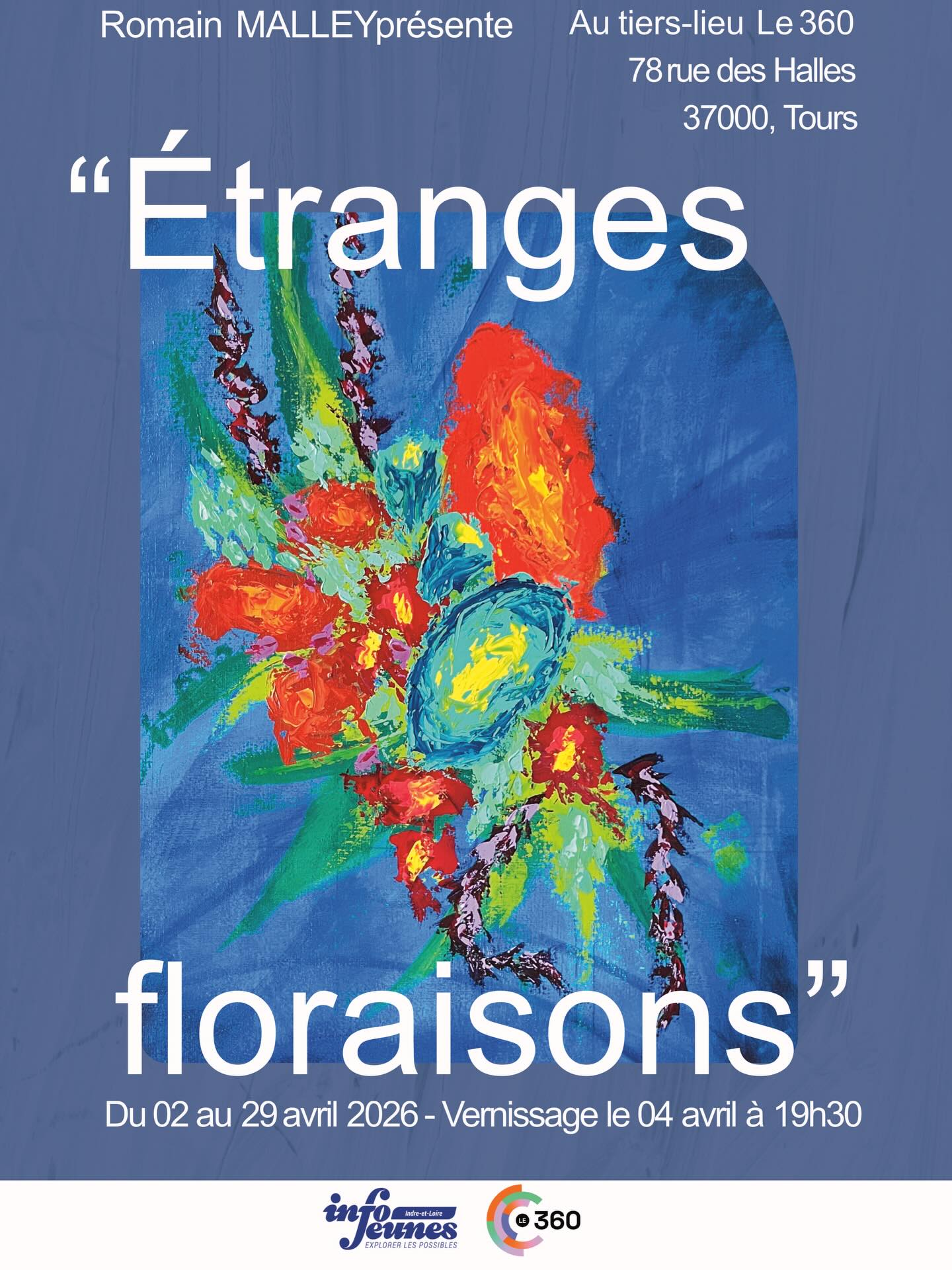 Salut à tout les Tourangeaux ! 
J’arrive pour une super expo ce samedi 4 avril :) 
Rdv au 360 à partir de 19h30 pour le vernissage ! 
#expotours #tours #expoart