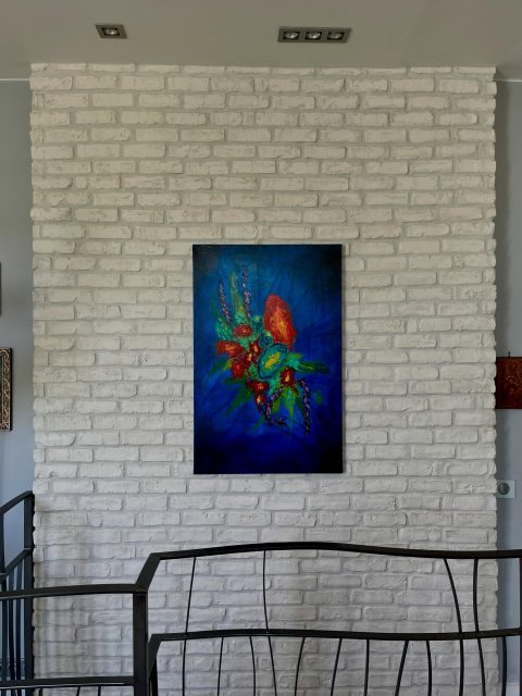 Mon tableau « Floral n°8 », est arrivé chez ses nouveaux propriétaires.
J’espère que ça vous plaît ! 
#artiste #artabstrait #peintureabstraite #artistefrancais