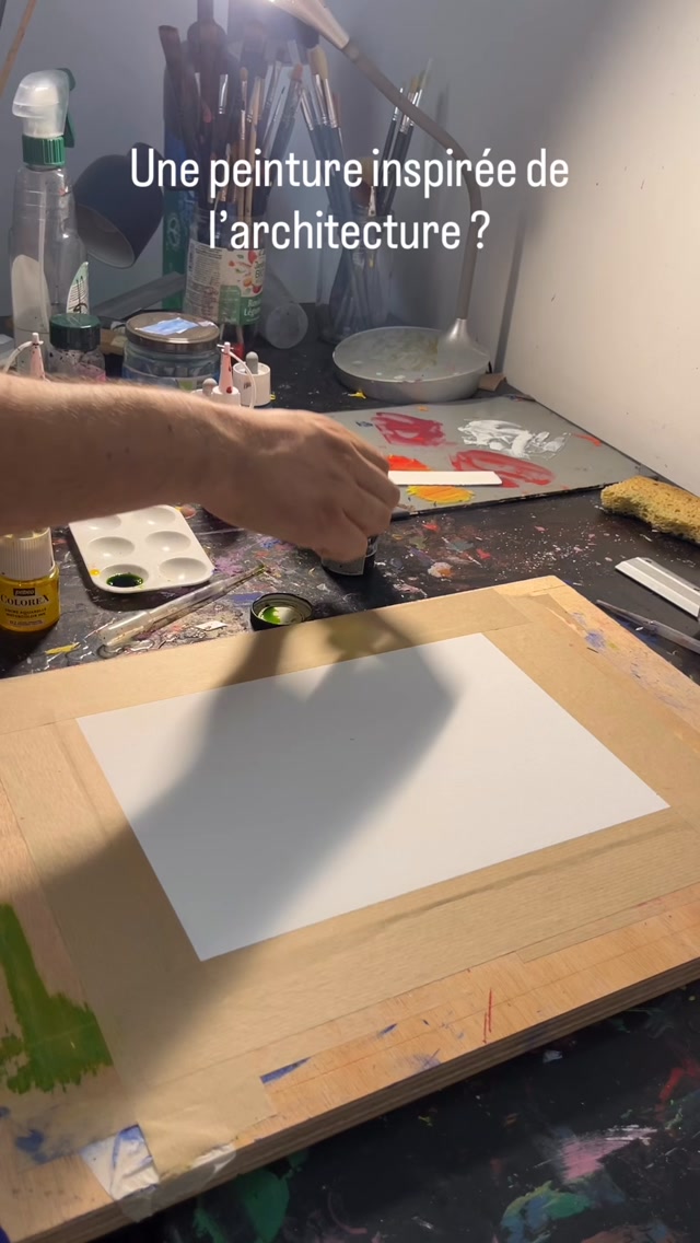 Making of de mon dernier tableau ! 
« Bâtiment »
Encres aquarelles, peintures acryliques et fusain sur papier
A4 
#artabstrait_contemporain #artabstrait #artistepeintre #médiumsmixtes #artistefrancais